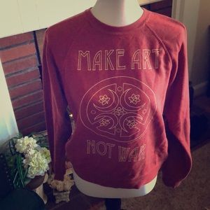 Obey Make Art Not War Rust Color Sweatshirt
